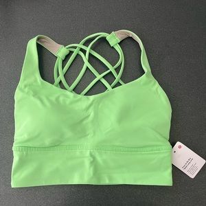 NWT lululemon free to be wild longline sports bra - scream green size 4